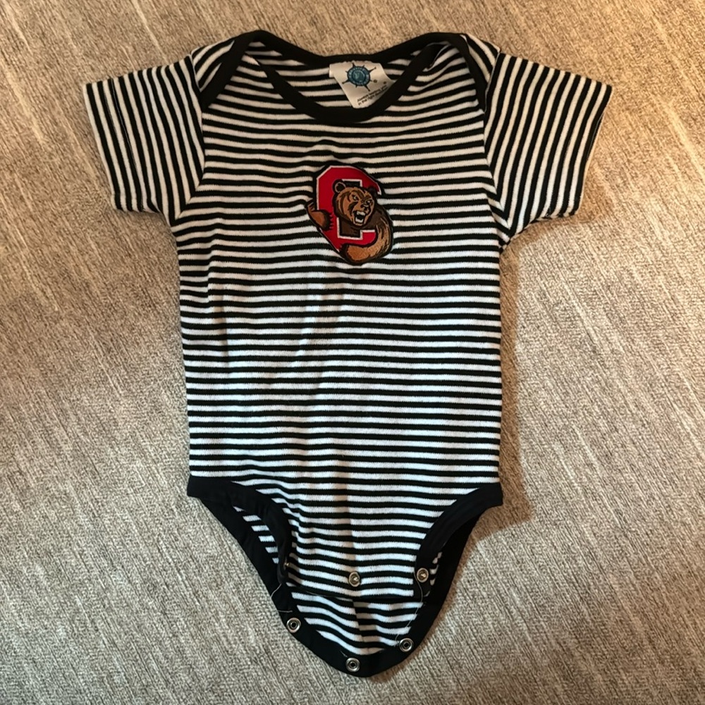 Cornell Big Red Striped Bodysuit, 6-9M